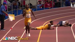 DOUBLE FALL shocks mens 400m at HBCU Showcase event  NBC Sports [upl. by Rickart]