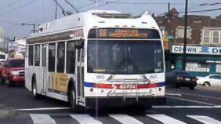 Trackless Trolleys at Frankford Ave and Hellerman St  SEPTA Action Series [upl. by Draner]