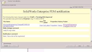 SolidWorks Enterprise PDM 2010 ECN Video [upl. by Nnairb]