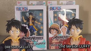 Anime Heroes Dressrosa Luffy amp 2nd Version Luffy Action Figure Review [upl. by Opiak]