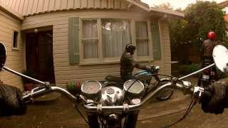 Royal Enfield Interceptor Bullet and a Triumph ride to Salamanca Hobart 2013 [upl. by Aliehs]