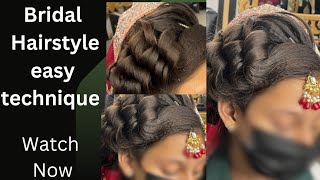 Bridal hairstyle  Bridal hairstyle tutorial easy hairstyle step by step [upl. by Penrod]