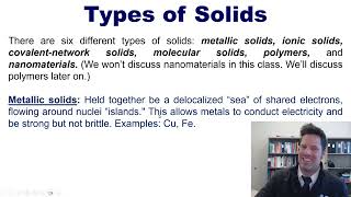 Chapter 12 – Part 1 Types of Solids Metals and Alloys [upl. by Etnaled]