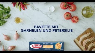 Rezept Bavette mit Garnelen und Petersilie [upl. by Wilkie958]