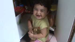 funny baby fatin hiding to eat snacks [upl. by Eilama]