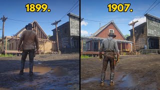 How Buildings Changed Across 8 Years  RDR2 [upl. by Ingamar]