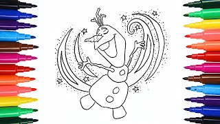 Draw Cute OLAF from Frozen  Colouring Pages  frozen olaf disney disneyjunior art elsa [upl. by Zenobia]