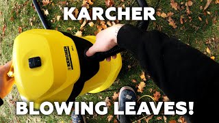 Karcher WD3 Blowing Leaves Blowing Function Review [upl. by Lokin]