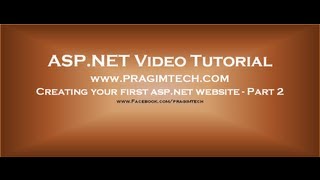 Creating ASPNET website Part 2 [upl. by Gnim]