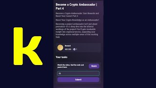 Become a Crypto Ambassador  Part 4  Tapswap Code [upl. by Zoldi]