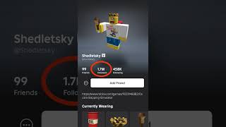 Shedletsky with 17m followers didnt get a checkmarkrobloxshedletskyshorts [upl. by Bronnie601]