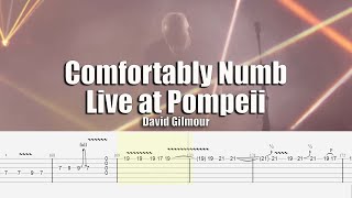 Comfortably Numb Live At Pompeii  David Gilmour  Guitar Tab amp Playalong [upl. by Nnyre]