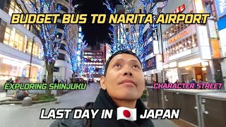 🇯🇵 DIY Budget Bus Tokyo to Narita Airport  Character Street amp Exploring Shinjuku [upl. by Myrwyn]