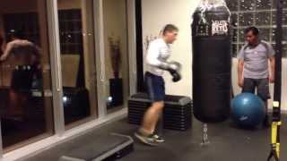 Treino de boxe com preparo físico Velocidade  força  resistência [upl. by Ossy]