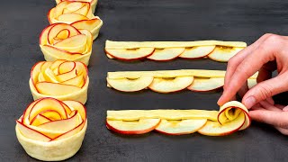 Dessert in 5 minutes Just puff pastry and 2 apples [upl. by Justinn110]