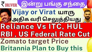 Reliance Vs ITC  Tamil share market news  Actor Vijay GOAT  Virat Kohli  Highest Tax payer news [upl. by Jacobsen]