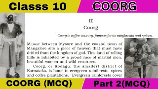 Coorg MCQs for HSLC 2025 Assamese explanation  English Textbook  First Flight [upl. by Davis]