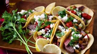 How to Make Flank Steak and Veggie Tacos  Beef Recipes  Allrecipescom [upl. by Ahsinak674]