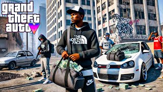 COLPO IN GOLF 6 RUBATA CJ NEI GUAI CON GLI SPACCIATORI  GTA 5 CJ MOD VITA DA GANGSTER [upl. by Margarethe]