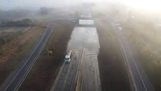 A421 Flooding Update – 41024 – Road expected to be closed to end of October [upl. by Neelhtak254]