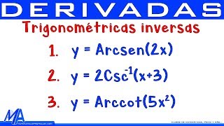 Derivada de las funciones Trigonométricas Inversas [upl. by Nomad]