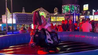 😱 Unbelievable Mechanical Bull Ride in Benidorm  Spain Resort Fun [upl. by Rector245]