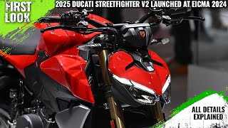 2025 Ducati Streetfighter V2 Launched At EICMA 2024  Explained All Spec Features Engine And More [upl. by Alenas]