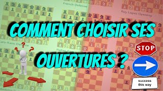 COMMENT CHOISIR SES OUVERTURES au échecs   Débutants [upl. by Ytram]