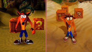 Crash Bandicoot Graphics Comparison PS1 vs PS4 Pro [upl. by Puglia]