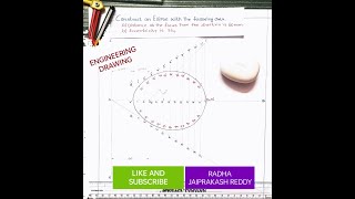 HOW TO DRAW ELLIPSE IN ENGINEERING DRAWING IN TELUGU  CONSTRUCT AN ELLIPSE IN ENGINEERING DRAWING [upl. by Midis]