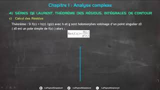 Analyse Complexe 14 Calcul des Résidus Théorème [upl. by Kimble]