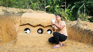 Idea for making a pigeon coop with clay  keep pigeons warm in winter  Nhệ Nhàng Building Life [upl. by Aneelehs]