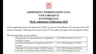 VisvaBharati University PhD Admission202425 Details By GMAHANTA bsskkeonjhar [upl. by Claudelle866]