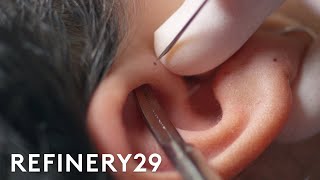 This Cartilage Piercing Has Almost Zero Aftercare  Macro Beauty  Refinery29 [upl. by Ater]