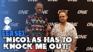 Regian Eersel tells Alexis Nicolas Youll have to knock me out  ONE Fight Night 25 [upl. by Gilud883]