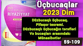 Düzbucaqlı üçbucaq  Pifaqor teoremi 59109 dim toplu izahı riyaziyyat buraxılış [upl. by Aramal]