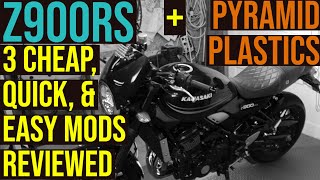 Kawasaki Z900RS  3 Inexpensive Quick amp Easy Mods Reviewed  PYRAMID PLASTICS  PUIG HiTech Parts [upl. by Nifares]