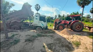 Bulldozer and Tractor help a Car [upl. by Aivekahs483]