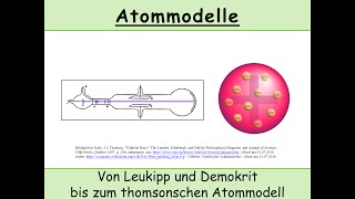 Atommodelle im Überblick Von Demokrit bis zum thomsonschen Atommodell Rosinenkuchenmodell [upl. by Annoyi938]