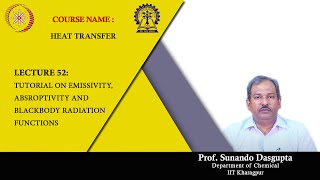 Lecture 52  Tutorial on Emissivity Absroptivity and Blackbody Radiation Functions [upl. by Alleoj]