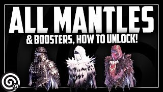 ALL MANTLES amp BOOSTERS  How to Unlock them  Monster Hunter World [upl. by Kcirneh173]