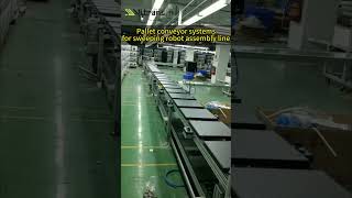 Pallet Conveyor Systems  Belt conveyors for manual work assembly line of household sweeping robot [upl. by Ahsek956]