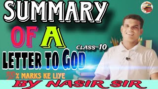 Summary of A letter to God class 10th Part 1 [upl. by Ellevart351]