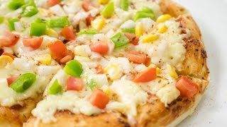 Tawa Pizza Recipe  Start to Finish Veg Cheese Pizza in Pan without Oven  No Oven Pizza [upl. by Irak]