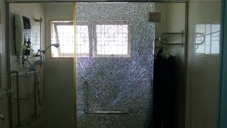 Shattering A Tempered Glass Door [upl. by Malchus]