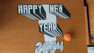 Happy New Year 2024 in 3D drawing [upl. by Ainsley]