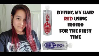 TRYING IROIRO HAIR DYE FOR THE FIRST TIME  100 DARK RED w 20 PURPLE [upl. by Erlina156]