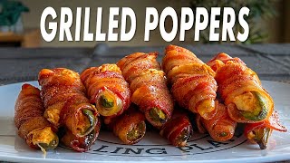 Bacon Wrapped Jalapeno Poppers Grilled On The Weber Kettle [upl. by Zimmerman]