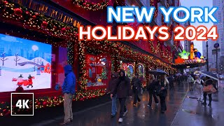 New York Thanksgiving Vibes Bryant Park Holiday Market Macys  Rainy Day Walk in Manhattan [upl. by Aral]