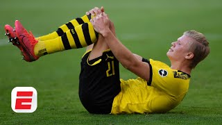 Erling Haalands injury vs Bayern Munich Did the Borussia Dortmund star lose his head  ESPN FC [upl. by Dlarej]